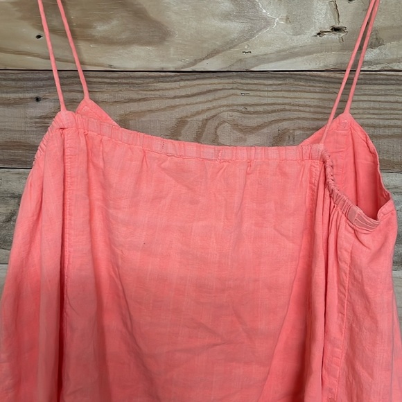 J. Crew size 00 Coral Color Lightweight Spaghetti Strap 100% Cotton Blouse - Picture 5 of 6